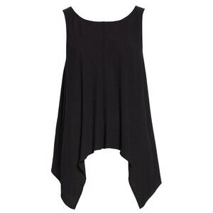 New w/Tags - Eileen Fisher Silk Georgette Drape Front Top, Unique Design, Med